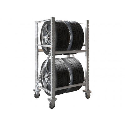 Стеллаж MS Pro 1350/781x606 передвижной для хранения 4 шин, 2 яруса